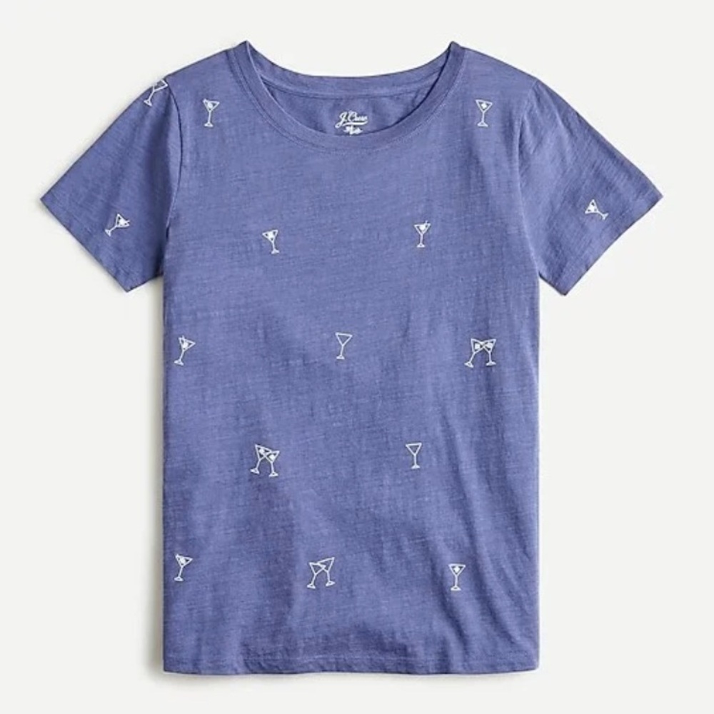 NWT J.Crew Vintage cotton martini glass T-shirt XXS